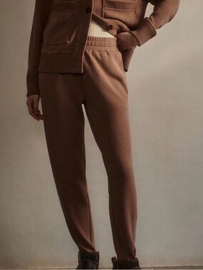 Varley DoubleSoft Slim Zip Hem Pant 26”Brown Jogger Sweatpants M